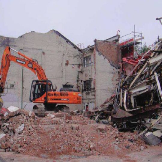 Building being demolished