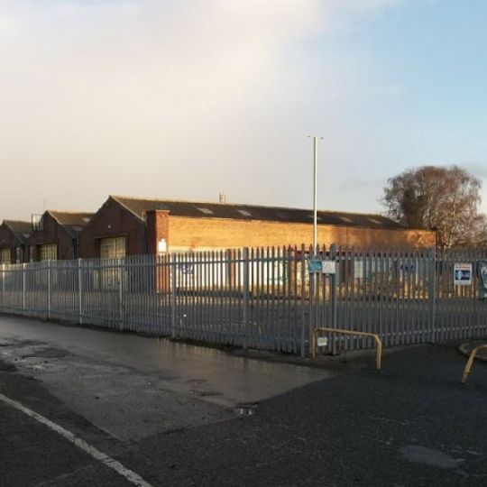 Industrial units before demolition