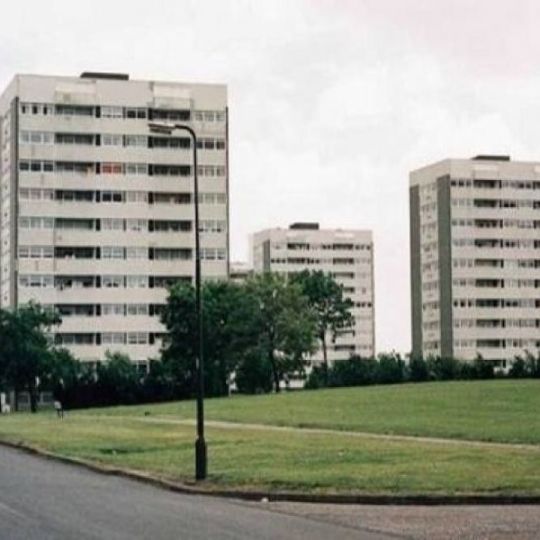 Tower blocks before demolition