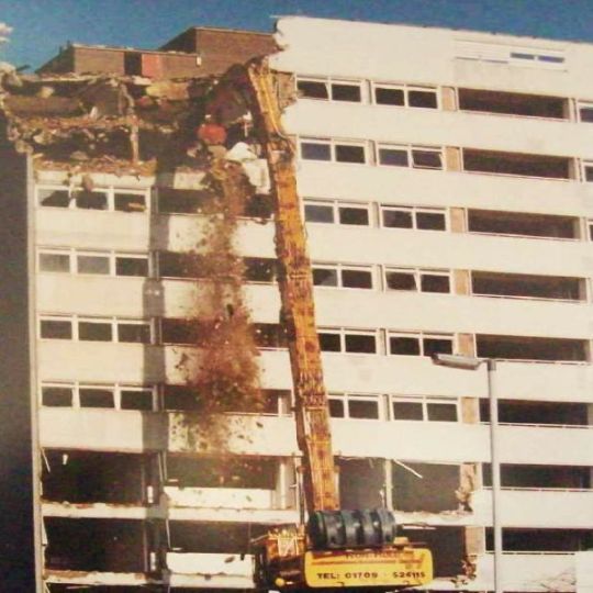 Building being demolished