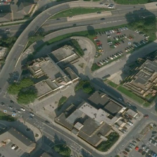 Aerial view of site prior to demolition