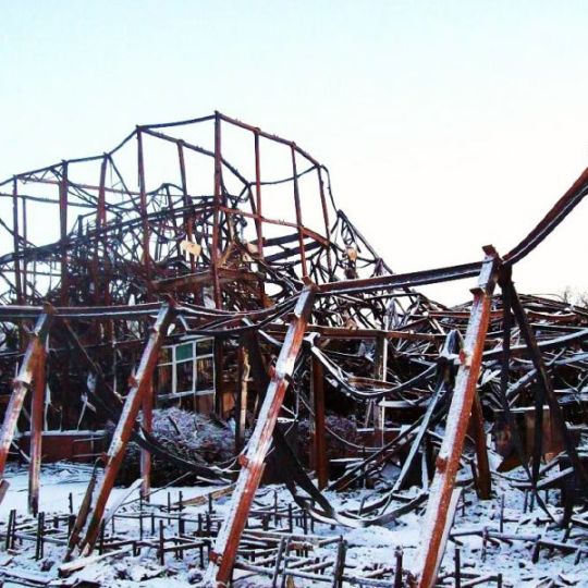 Industrial site being cleared in the snow