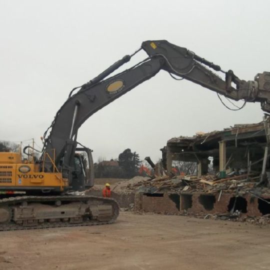 Machinery during demolition