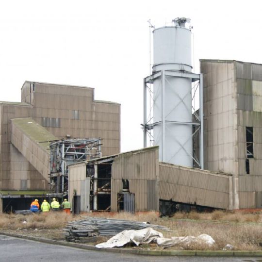 Industrial site being prepared for demolition