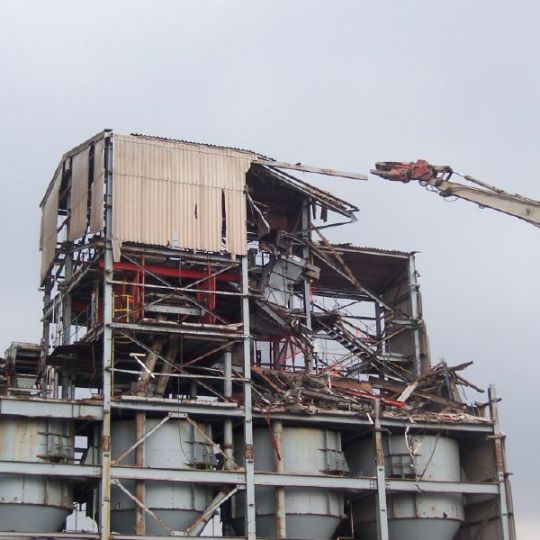 Industrial site undergoing demolition