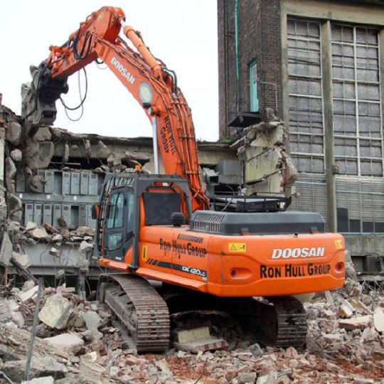 Site demolition in progress by Ron Hull equipment