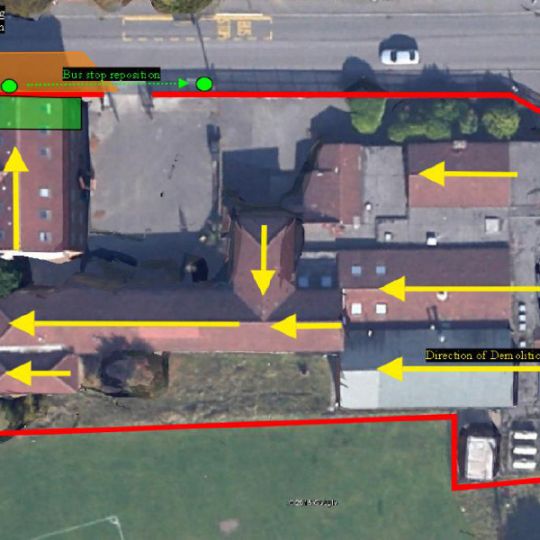 Aerial diagram of a previous demolion site