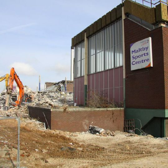 Maltby Sports centre mid demolition