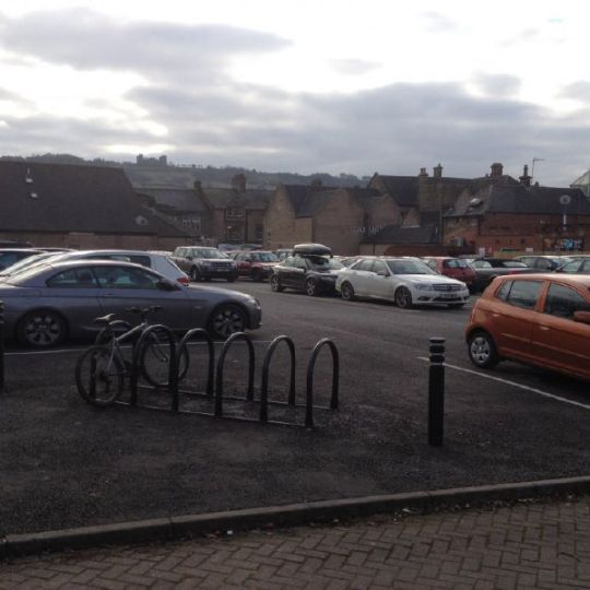 Car park adjacent to a demolition site