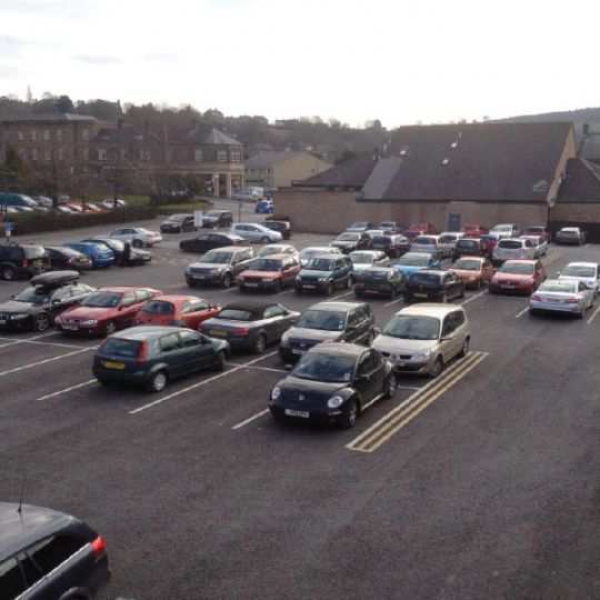 Car park adjacent to a demolition site