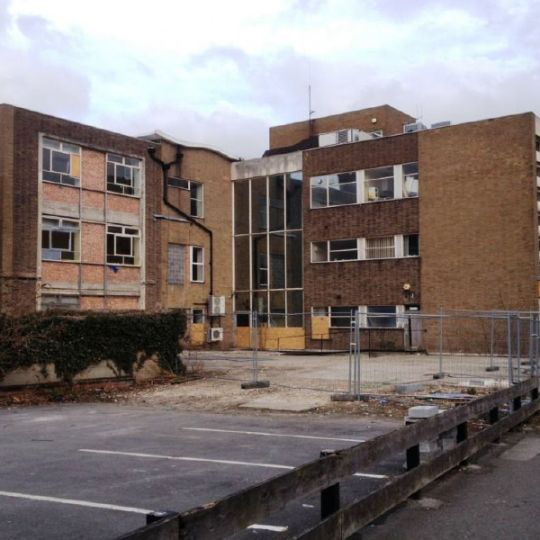 Empty building prepared for demolition