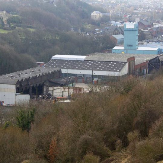 View from above of an industral facility ready for demolition