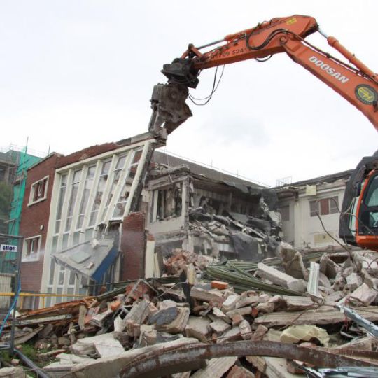 Building midway through demolition by our team