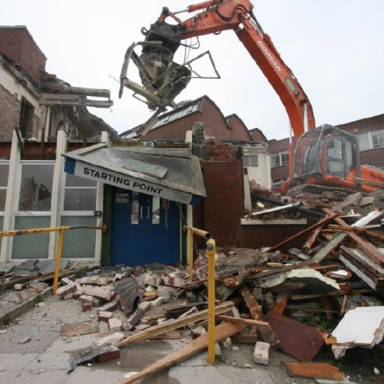 Building mid demolition