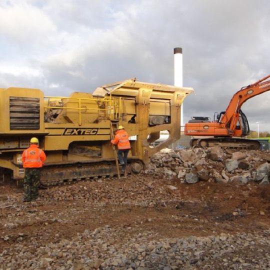 Machinery at a demolition site