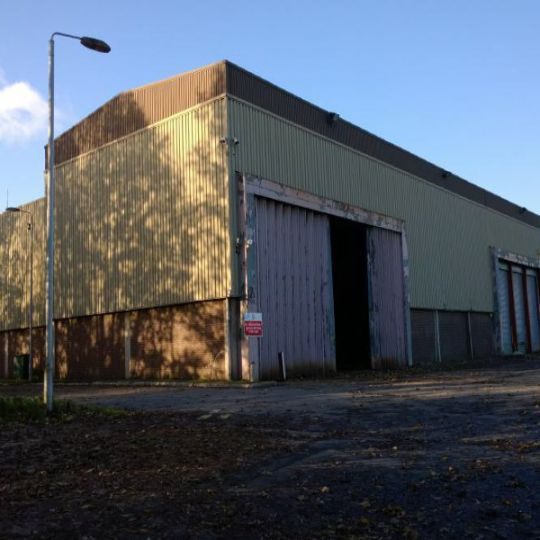 Empty industrial building before demolition